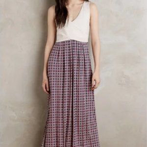 Maeve Anthropologie Elysian Maxi dress XS sleeveless geometric vneck